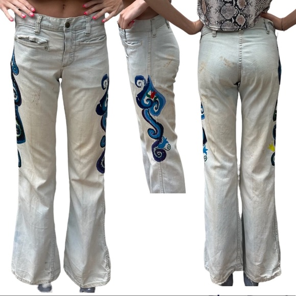 Vintage 70s OG Madewell bellbottom flare Jeans 26 27 - Picture 1 of 10